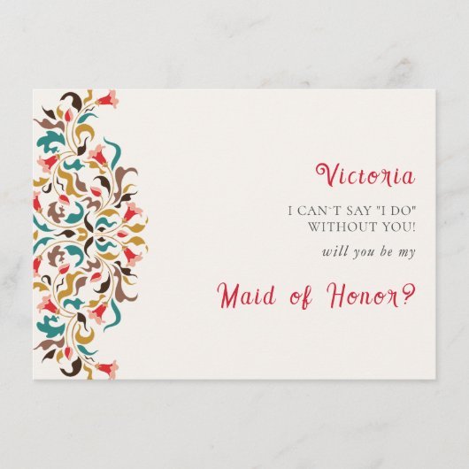 Moderne romantische elegante bloemenkrans bruiloft menu (Voorkant)