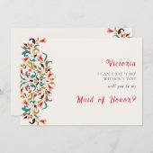 Moderne romantische elegante bloemenkrans bruiloft menu (Voorkant / Achterkant)