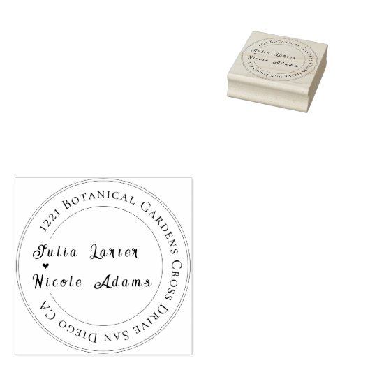 Moderne romantische elegante bloemenkrans bruiloft rubberstempel (Gestempeld)
