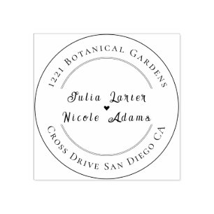 Moderne romantische elegante bloemenkrans bruiloft rubberstempel