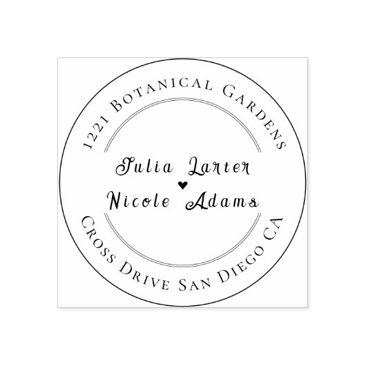 Moderne romantische elegante bloemenkrans bruiloft rubberstempel (Afrduk)