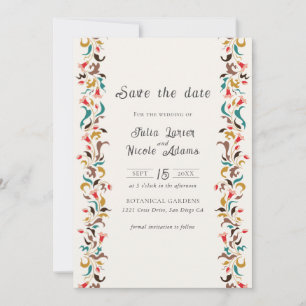 Moderne romantische elegante bloemenkrans bruiloft save the date