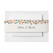 Moderne romantische elegante bloemenkrans bruiloft uitnodigingen wikkel (Voorkant Voorbeeld)