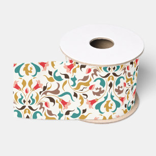 Moderne Romantische Elegante Bloemenkrans Trouw Grosgrain Lint