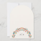 Moderne Romantische Elegante Bloemenkrans Trouw Kaart (Achterkant)