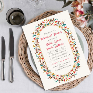 Moderne Romantische Elegante Bloemrijke Oefen Dine Kaart