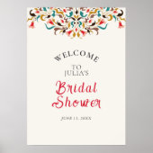 Moderne Romantische Elegante Krans Bruidsfeest Poster (Voorkant)