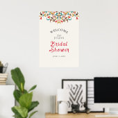 Moderne Romantische Elegante Krans Bruidsfeest Poster (Thuiskantoor)
