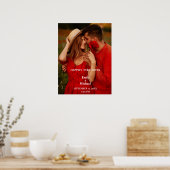 Moderne romantische foto Elegante bruiloft Poster (Keuken)
