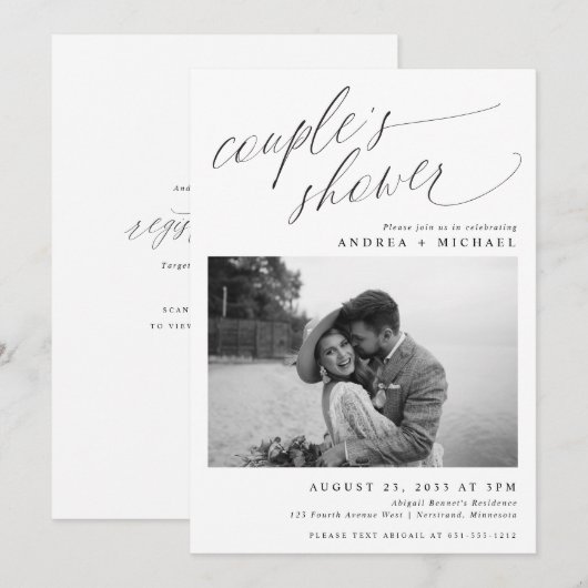 Moderne Romantische foto's of Vrijgezellenfeest in Kaart (Voorkant / Achterkant)