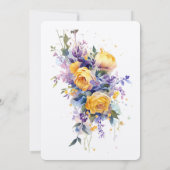 Moderne Romantische Gele Rose Bloom Wedding Kaart (Achterkant)