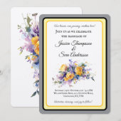 Moderne Romantische Gele Rose Bloom Wedding Kaart (Voorkant / Achterkant)