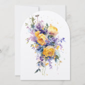 Moderne Romantische Gele Rose Bloom Wedding Kaart (Achterkant)