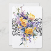 Moderne Romantische Gele Rose Bloom Wedding Kaart (Achterkant)