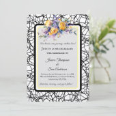 Moderne Romantische Gele Rose Bloom Wedding Kaart (Staand voorkant)