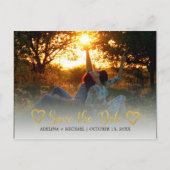 Moderne romantische gouden bruiloft met behoud van aankondigingskaart (Voorkant)