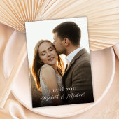 Moderne Romantische Handgeschreven Script Foto Bru Bedankkaart