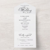 Moderne romantische kalligrafie bruiloft all in one uitnodiging (Binnen)