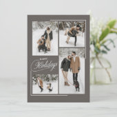 Moderne Romantische Koppel Foto Vakantiekaart Feestdagenkaart (Staand voorkant)