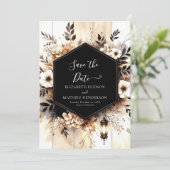 Moderne Romantische Landelijke Bruiloft Save The Date (Staand voorkant)