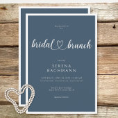 Moderne romantische minimale blauwe bruids brunch kaart