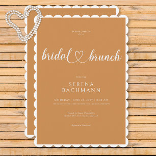 Moderne romantische minimale roest bruids brunch kaart