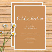 Moderne romantische minimale roest bruids lunch kaart