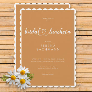 Moderne romantische minimale roest bruids lunch kaart