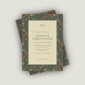 Moderne romantische Morris bloemenhoutskool bruilo Kaart