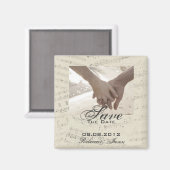 Moderne Romantische Muziek Bruiloft bewaar de datu Magneet (Voorkant / Achterkant)