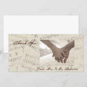 Moderne Romantische Muzieknoten Bedankkaart (Voorkant / Achterkant)