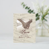 Moderne Romantische Muzieknoten Huwelijk save the  Aankondigingskaart (Staand voorkant)