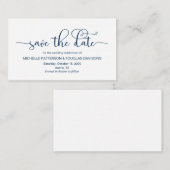 Moderne romantische Navy font, Wedding Save the da Informatiekaartje (Voorkant / Achterkant)