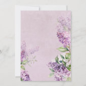 Moderne romantische Paarse & Sage Lilacs bruiloft Kaart (Achterkant)