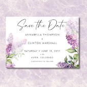 Moderne romantische Paarse & Sage Lilacs bruiloft Save The Date