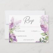 Moderne romantische Paarse & Sage Lilacs RSVP Kaartje (Voorkant)