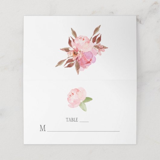 Moderne Romantische Pioen Bloemen Plaats Kaarten Plaatskaartje (Buitenkant ongevouwen)