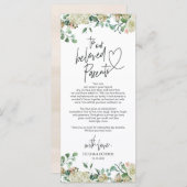 Moderne romantische plaatsinstelling Hartelijk kaa Programmakaart (Voorkant / Achterkant)