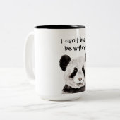 Moderne romantische prijsopgave met zwart-wit Pand Tweekleurige Koffiemok (Voorkant links)