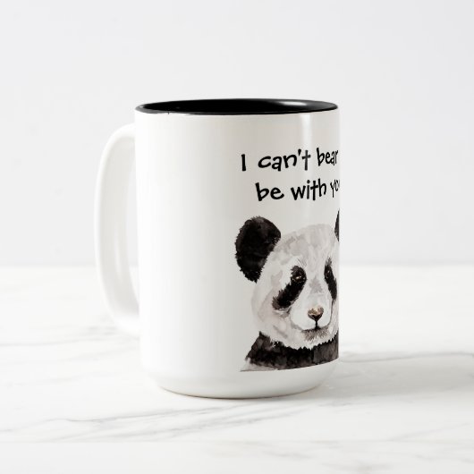 Moderne romantische prijsopgave met zwart-wit Pand Tweekleurige Koffiemok (Voorkant links)