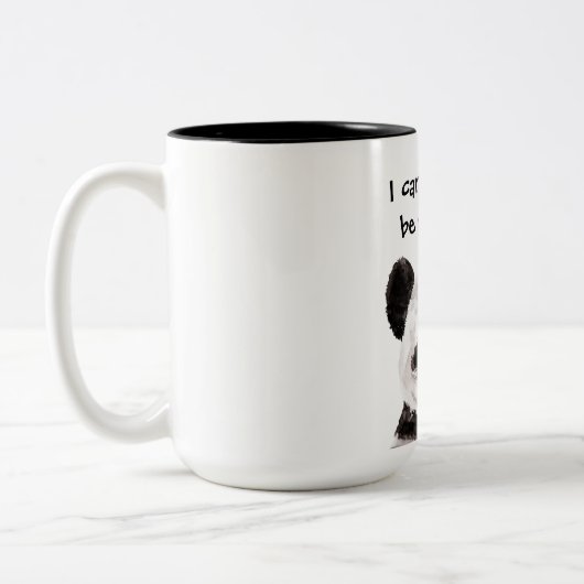 Moderne romantische prijsopgave met zwart-wit Pand Tweekleurige Koffiemok (Links)