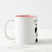 Moderne romantische prijsopgave met zwart-wit Pand Tweekleurige Koffiemok (Links)