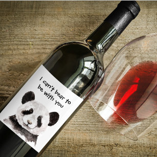 Moderne romantische prijsopgave met zwart-wit Pand Wijn Etiket