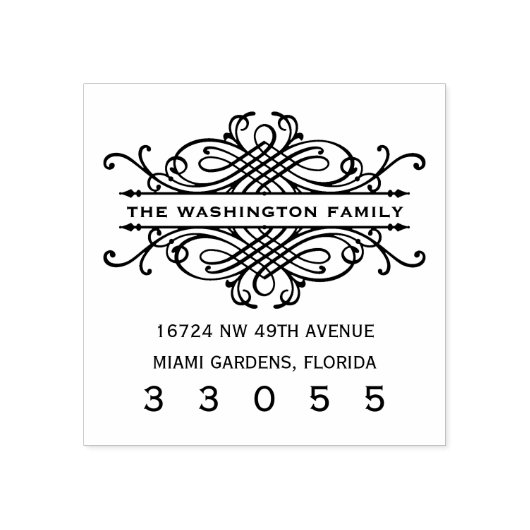 Moderne romantische retouradres stempel voor envel (Afrduk)