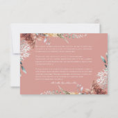 Moderne romantische roze tuin bloemenbruiloft bedankkaart (Achterkant)