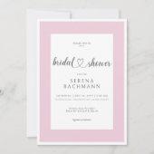 Moderne Romantische Roze & Witte Bruidsdouche Kaart (Voorkant)