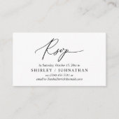 Moderne Romantische RSVP Uitnodiging voor het Trou Informatiekaartje (Voorkant)