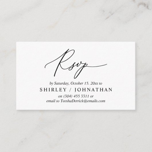 Moderne Romantische RSVP Uitnodiging voor het Trou Informatiekaartje (Voorkant)
