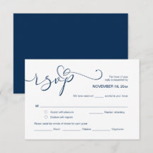 Moderne Romantische RSVP, Zwarte Doopvont, Antwoor