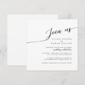 Moderne Romantische Script Calligraphy Wedding Kaart (Voorkant / Achterkant)